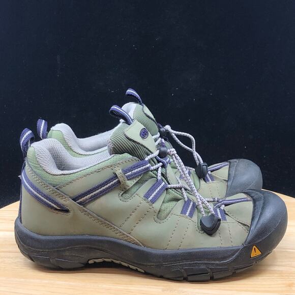 Keen Sturdy Shoes Youth Children’s Size 6y Elastic Laces Rubber Toes army green - Picture 5 of 8